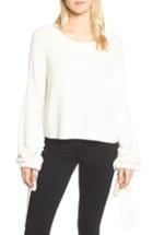 Women's Trouve Tie Sleeve Crop Sweater, Size - White