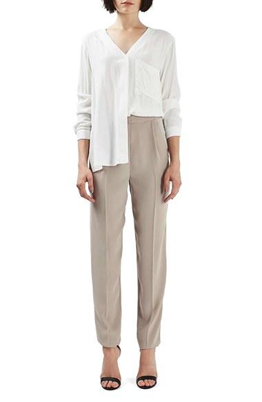 Women's Topshop Satin Panel Tapered Pants