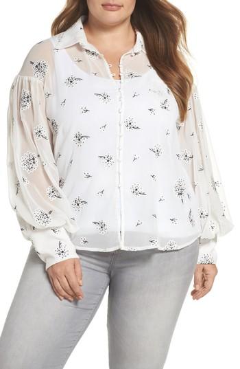 Women's Elvi The Dandelion Conversational Embroidered Blouse Us / 8 Uk - White