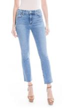 Women's Level 99 Bailey Stretch Fray Hem Straight Leg Jeans