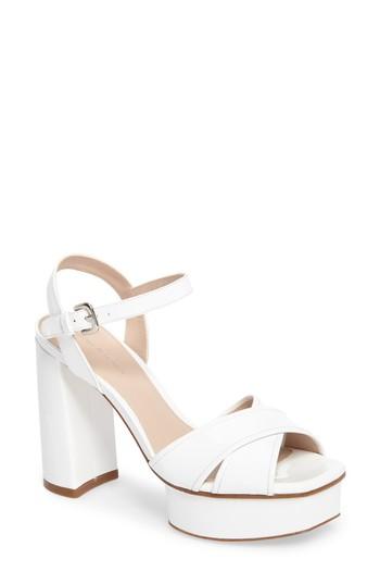 Women's Stuart Weitzman Exposed Platform Sandal .5 M - White