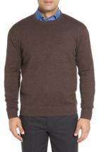 Men's Robert Talbott 'jersey Sport' Cotton Blend Crewneck Sweater - Brown