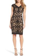 Women's Tadashi Shoji Embroidered Tulle Sheath Dress - Black