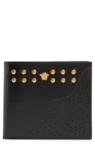 Men's Versace Dual Tone Leather Wallet - Black