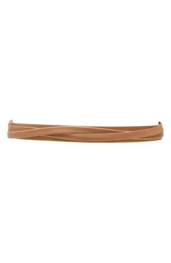 Women's Ada Skinny Wrap Belt, Size - Cognac