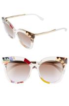 Women's Fendi 53mm Retro Sunglasses - Azure/ Crystal