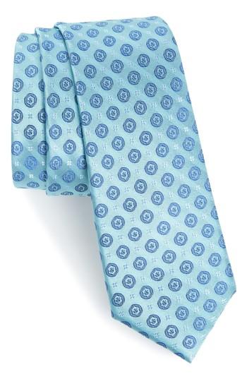 Men's Calibrate Modern Medallion Silk Skinny Tie, Size - Green