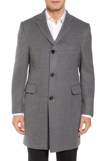 Men's Hickey Freeman Classic Fit Wool Topcoat R - Grey
