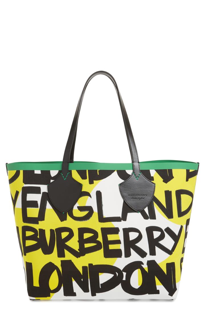 Burberry Giant Graffiti Print Reversible Tote -