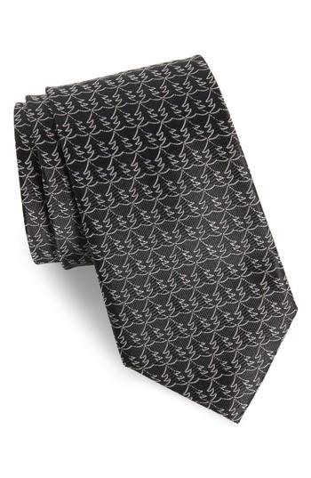 Men's Nordstrom Men's Shop Christmas Tree Silk Tie, Size X-long - Black