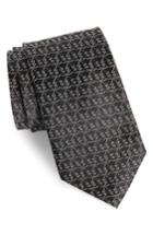 Men's Nordstrom Men's Shop Christmas Tree Silk Tie, Size X-long - Black
