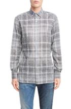 Men's Lanvin Plaid Cotton Sport Shirt