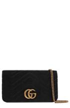 Women's Gucci Gg Marmont 2.0 Matelasse Velvet Shoulder Bag - Black