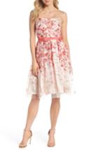 Women's Eliza J Embroidered Fit & Flare Cocktail Dress - Pink