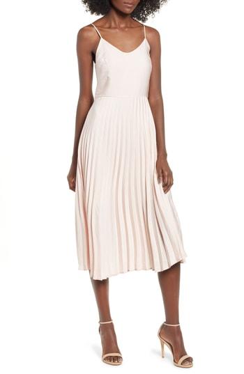 Women's Love, Fire Pleated Midi Dress - Coral