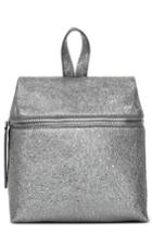 Kara Small Crinkled Metallic Leather Backpack - Metallic