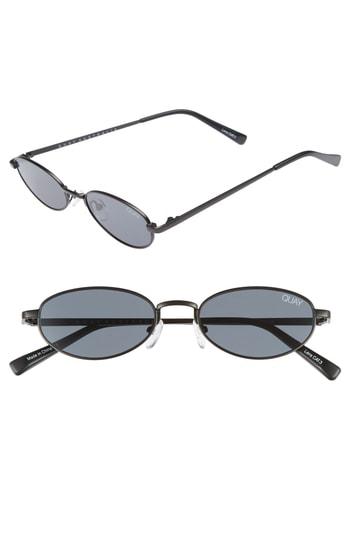 Women's Quay Australia 49mm Showdown Oval Sunglasses - Black/ Smoke