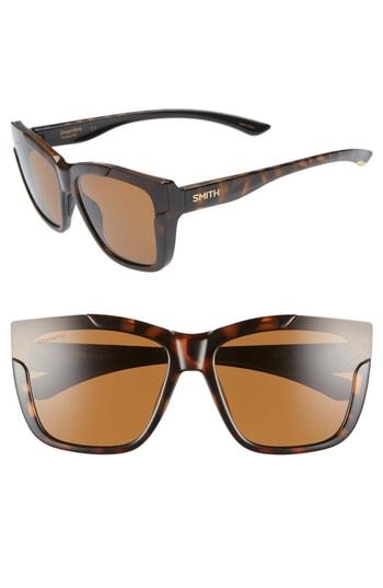 Women's Smith Dreamline 62mm Oversize Butterfly Chromapop(tm) Polarized Sunglasses - Tortoise/ Brown