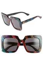 Women's Gucci 53mm Glitter Stripe Square Sunglasses -
