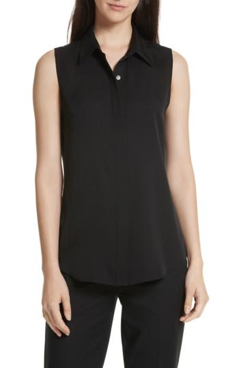 Women's Theory 'tanelis' Georgette Top, Size - Black