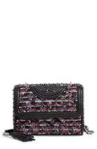 Tory Burch Small Fleming Tweed Convertible Shoulder Bag - Black