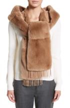 Women's Max Mara Genuine Rabbit Fur Scarf, Size - Brown
