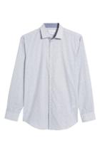 Men's Calibrate Trim Fit Butterfly Print Sport Shirt .5 32/33 - White