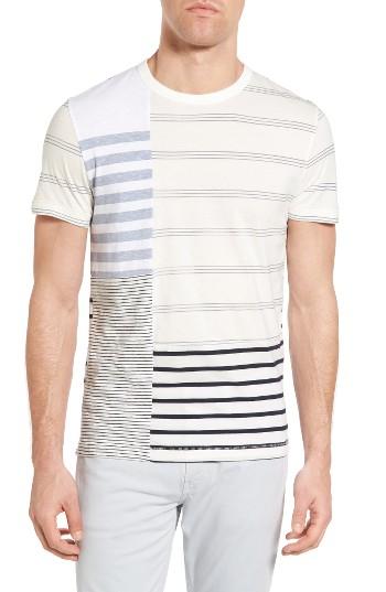 Men's French Connection Patchwork Stripe T-shirt - White