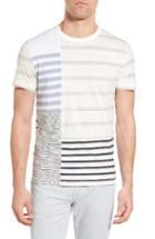 Men's French Connection Patchwork Stripe T-shirt - White