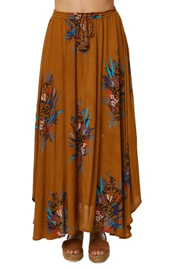 Women's O'neill Karla Floral Print Maxi Skirt - Brown