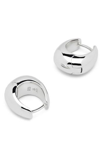 Women's Tom Wood Large Ice Sterling Silver Hoop Earrings