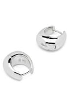 Women's Tom Wood Large Ice Sterling Silver Hoop Earrings