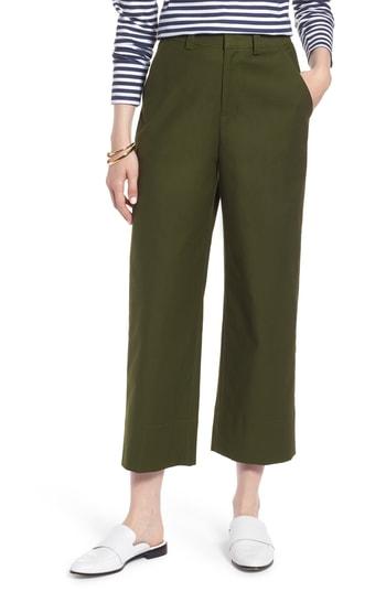 Women's 1901 High Waist Crop Wide Leg Pants - Green