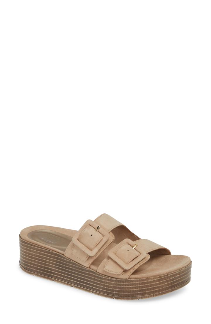 Women's Pelle Moda Fatima Platform Slide Sandal M - Beige