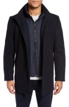 Men's Vince Camuto Classic Wool Blend Car Coat With Inset Bib