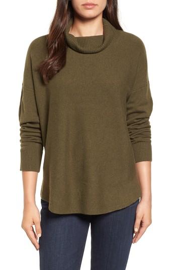 Women's Eileen Fisher Draped Turtleneck Sweater - Green