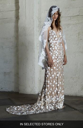 Women's For Love & Lemons Marguerite Floral Petal Gown - Ivory