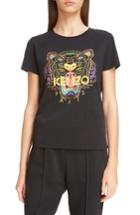 Women's Kenzo Tiger Print Cotton Tee - Black