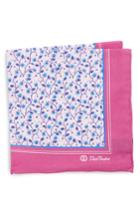 Men's David Donahue Floral Cotton Pocket Square, Size - Pink