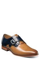 Men's Stacy Adams Saxon Perforated Monk Shoe .5 M - Brown