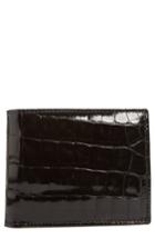 Men's Mezlan Alligator Leather Bifold Wallet - Black