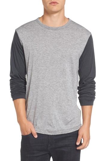 Men's French Connection Contrast Long Sleeve T-shirt, Size - Grey