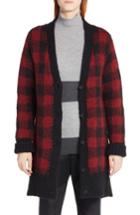 Women's Marni Plaid Alpaca Blend Open Back Cardigan Us / 42 It - Red