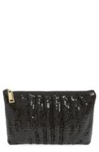 Whiting & Davis Shirred Mesh Pouch Clutch - Black