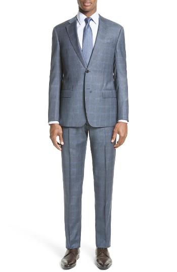 Men's Armani Collezioni G-line Trim Fit Plaid Wool Suit