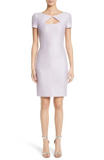 Women's St. John Collection Hansh Sequin Knit Cutout Dress - Purple
