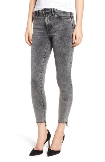 Women's Frame Le High Acid Wash Stagger Hem Skinny Jeans - Grey