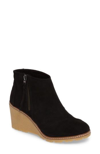 Women's Toms Avery Wedge Bootie M - Burgundy