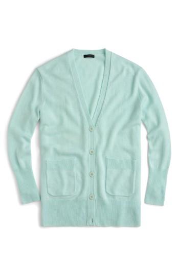 Women's J.crew Oversize Wool Blend Cardigan, Size - Blue/green