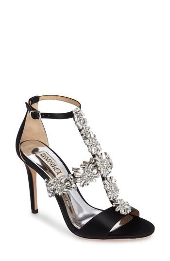 Women's Badgley Mischka Munroe Embellished Sandal .5 M - Black